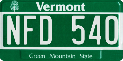 VT license plate NFD540