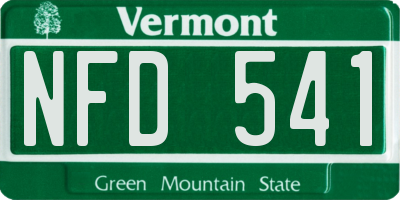 VT license plate NFD541