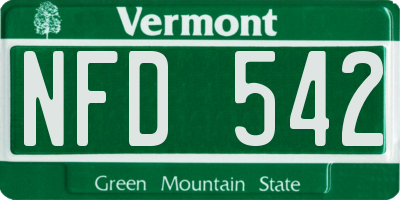 VT license plate NFD542