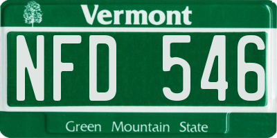 VT license plate NFD546