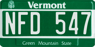VT license plate NFD547