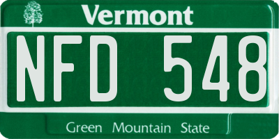 VT license plate NFD548