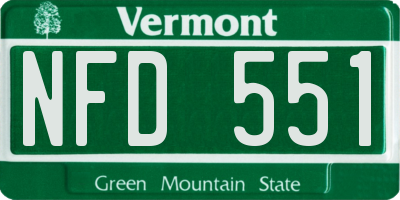 VT license plate NFD551