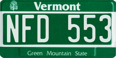 VT license plate NFD553