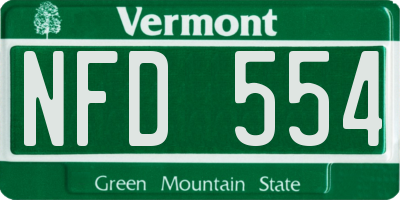 VT license plate NFD554
