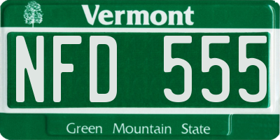 VT license plate NFD555