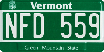 VT license plate NFD559