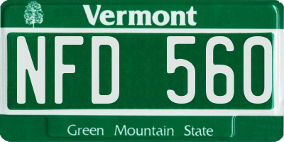 VT license plate NFD560