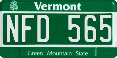 VT license plate NFD565