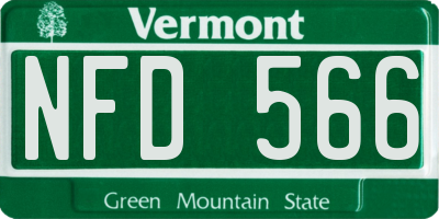 VT license plate NFD566