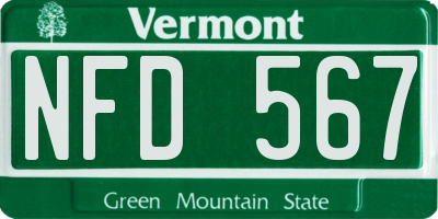 VT license plate NFD567