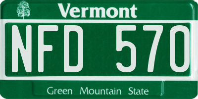 VT license plate NFD570