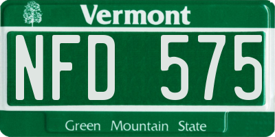 VT license plate NFD575