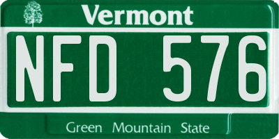 VT license plate NFD576