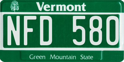 VT license plate NFD580