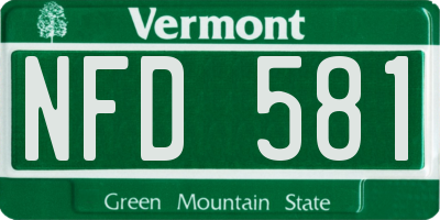 VT license plate NFD581
