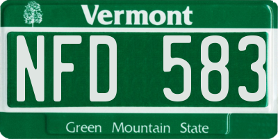VT license plate NFD583