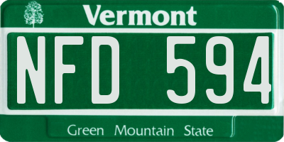 VT license plate NFD594