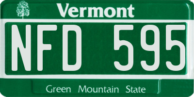 VT license plate NFD595