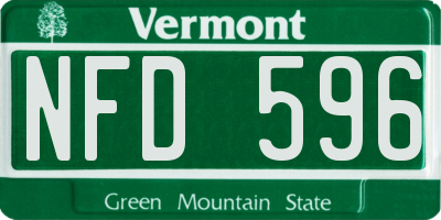 VT license plate NFD596