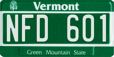 VT license plate NFD601