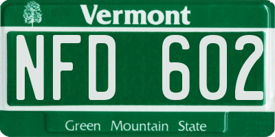 VT license plate NFD602