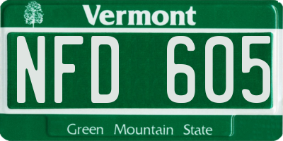 VT license plate NFD605