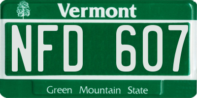 VT license plate NFD607