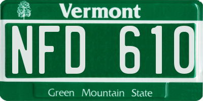 VT license plate NFD610