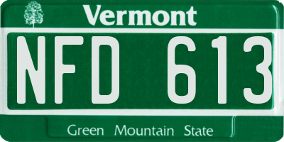 VT license plate NFD613