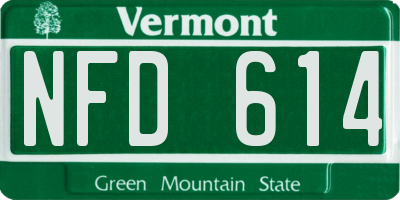 VT license plate NFD614