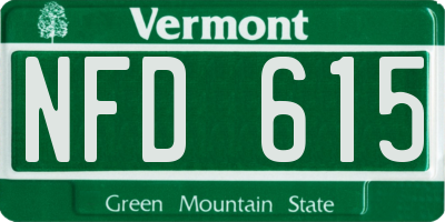 VT license plate NFD615