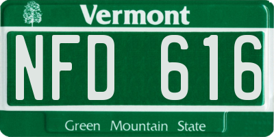 VT license plate NFD616