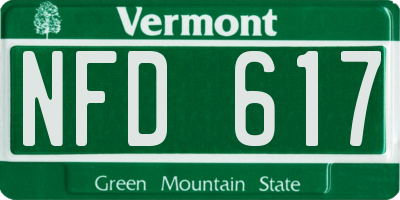 VT license plate NFD617