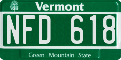 VT license plate NFD618