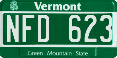 VT license plate NFD623