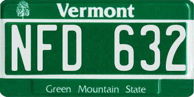 VT license plate NFD632