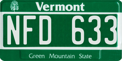 VT license plate NFD633
