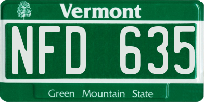 VT license plate NFD635