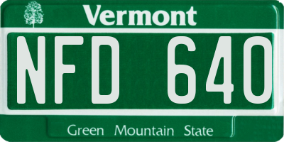 VT license plate NFD640