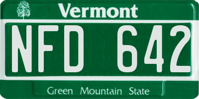 VT license plate NFD642