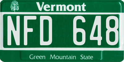 VT license plate NFD648