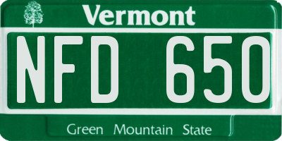 VT license plate NFD650