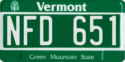 VT license plate NFD651