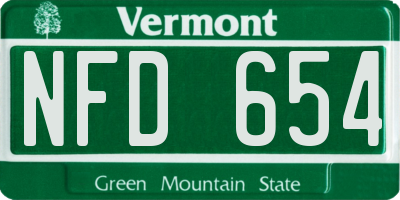 VT license plate NFD654