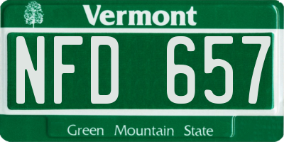 VT license plate NFD657