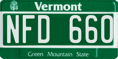 VT license plate NFD660
