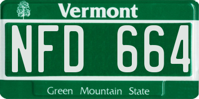VT license plate NFD664
