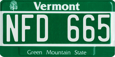 VT license plate NFD665