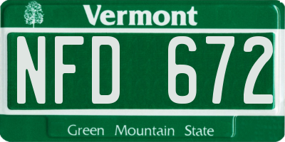 VT license plate NFD672